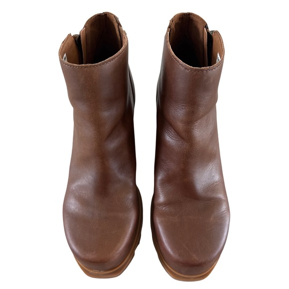 Sorel Women Sorel Joan Of Arctic Wedge III Zip Leather Wedge Bootie Womens Size 9.5‎ $210
